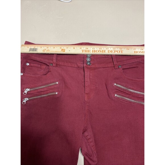 Torrid Jeggings Skinny Ankle Zip Pockets Red Plus Size Pants - Picture 4 of 6